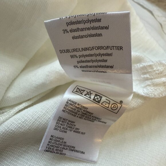 Maje Reese Mesh Paneled Matelasse Mini Dress Womens 1 Small White Black Cocktail - Picture 11 of 12